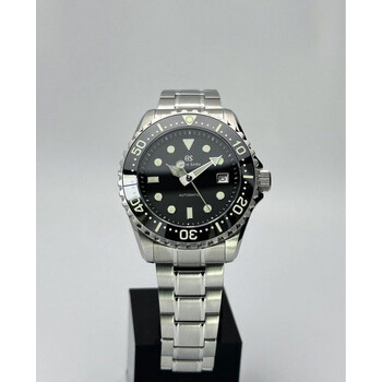 Custom Grand Seiko Mod • Premium Black Silver GS w/ Lumed Bezel • 44mm